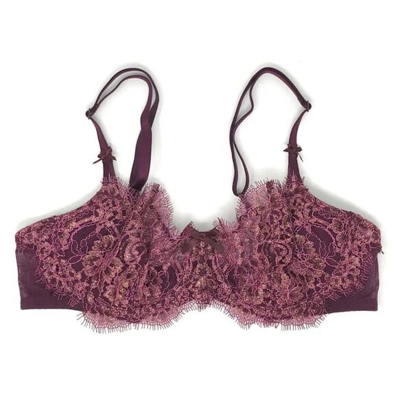 Victoria’s Secret DREAM ANGELS purple Lace Mesh
PUSH-UP WITHOUT PADDING 36DD - Picture 1 of 11